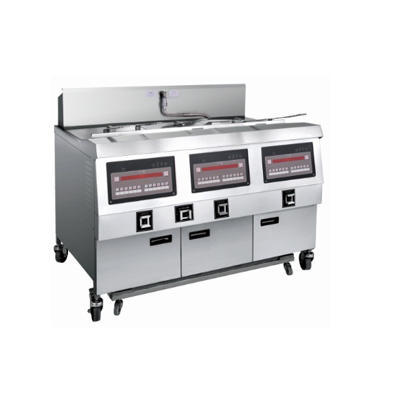 OFG-323 Comptuer Panel Gas Double Tanks Open Fryer (Three Tanks Six Baskets)